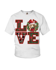 Christmas Love - CREAM Lng-haired Dachshund Youth T-Shirt tile