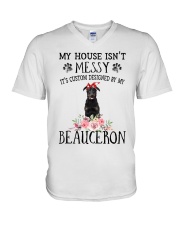 Messy - Beauceron V-Neck T-Shirt tile