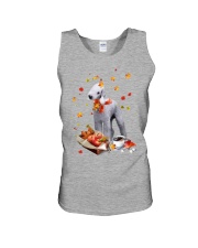 Autumn Leaves Bedlington Terrier Unisex Tank tile
