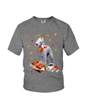 Autumn Leaves Bedlington Terrier Youth T-Shirt tile