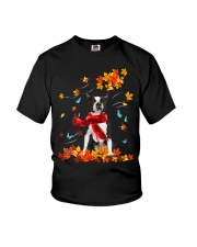Flying Scarf - BLACK Boston Terrier Youth T-Shirt tile