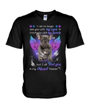Feel You - Grey French Bulldog V-Neck T-Shirt tile
