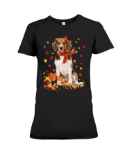 Autumn Leaves Scraf - Beagle 1 Premium Fit Ladies Tee tile
