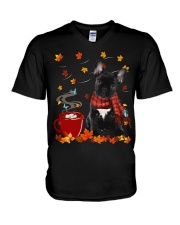 Hot Chocolate - French Bulldog V-Neck T-Shirt tile