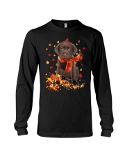 Autumn Leaves Scraf CHOCOLATE labs Long Sleeve Tee tile