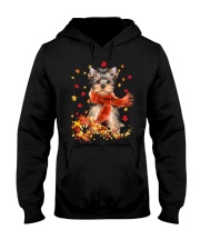 Autumn Leaves Scraf - Yorkshire Terrier Hooded Sweatshirt front