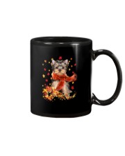 Autumn Leaves Scraf - Yorkshire Terrier Mug tile