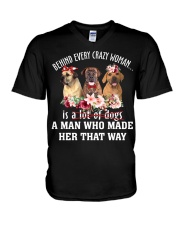 Crazy - Boerboel V-Neck T-Shirt tile