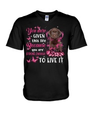 This Life - CHOCOLATE Labrador V-Neck T-Shirt tile