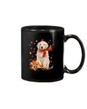 Autumn Leaves Scraf Golden Retriever Mug tile