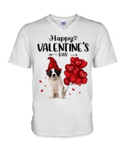 Gnome Hat - Saint Bernard V-Neck T-Shirt tile