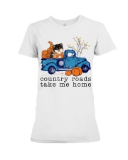 Blue Car - Pomeranian 1 Premium Fit Ladies Tee tile