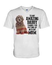 Amazing Daddy - Goldendoodle V-Neck T-Shirt tile