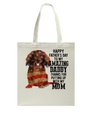 Father Day - Red Long Haired Dachshund Tote Bag tile