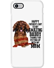 Father Day - Red Long Haired Dachshund Phone Case tile