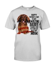 Father Day - Red Long Haired Dachshund Premium Fit Mens Tee tile