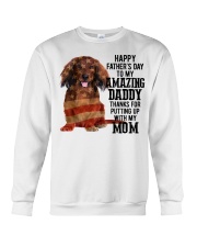 Father Day - Red Long Haired Dachshund Crewneck Sweatshirt tile