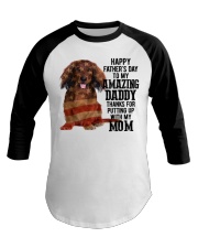 Father Day - Red Long Haired Dachshund Baseball Tee tile