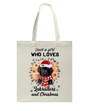 Christmas Girl - BLACK Labrador Pup Tote Bag tile
