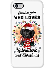Christmas Girl - BLACK Labrador Pup Phone Case tile