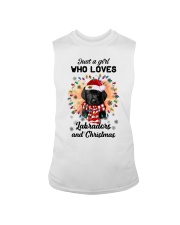 Christmas Girl - BLACK Labrador Pup Sleeveless Tee tile