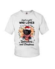 Christmas Girl - BLACK Labrador Pup Youth T-Shirt tile