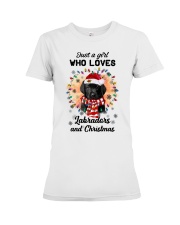 Christmas Girl - BLACK Labrador Pup Premium Fit Ladies Tee tile