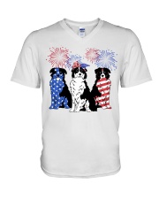American Australian Shepherd V-Neck T-Shirt tile