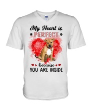 Perfect - Pitbull Boxer Mix V-Neck T-Shirt tile