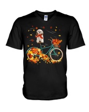 Autumn Bike - CREAM Shih Tzu V-Neck T-Shirt tile