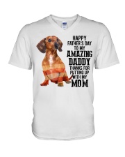 Father Day - Dachshund 3 V-Neck T-Shirt tile