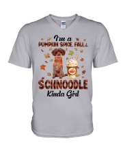 Pumpkin Kinda - RED Schnoodle V-Neck T-Shirt tile