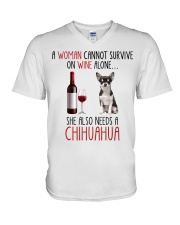 She Also Needs - Chihuahua V-Neck T-Shirt tile