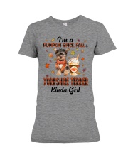 Pumpkin Kinda - Yorkshire Terrier Premium Fit Ladies Tee tile