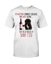 She Also Needs - Black Shih Tzu Classic T-Shirt front