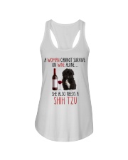 She Also Needs - Black Shih Tzu Ladies Flowy Tank tile