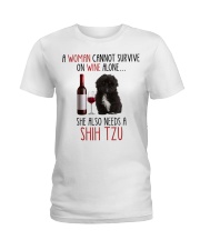 She Also Needs - Black Shih Tzu Ladies T-Shirt tile