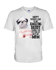 Father Day - Shih Tzu V-Neck T-Shirt tile