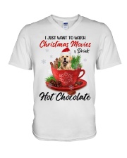 Hot Chocolate - Golden Retriever 2 V-Neck T-Shirt tile