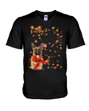 Leaf Scarf - German Shepherd 2 V-Neck T-Shirt tile