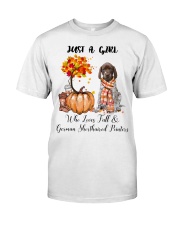 Girl Love Fall And - German Shorthaired Pointer Classic T-Shirt tile