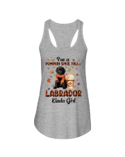 Pumpkin Kinda - BLACK Labrador Pup Ladies Flowy Tank tile