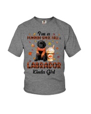 Pumpkin Kinda - BLACK Labrador Pup Youth T-Shirt tile