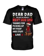 Christmas Dad - Dobermann V-Neck T-Shirt tile