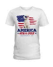 American 4th july - Maltese Ladies T-Shirt tile