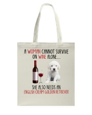 She Also Needs - English Cream Golden Retriever Tote Bag tile