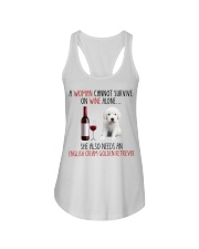 She Also Needs - English Cream Golden Retriever Ladies Flowy Tank tile