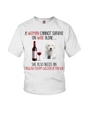She Also Needs - English Cream Golden Retriever Youth T-Shirt tile