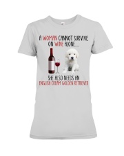 She Also Needs - English Cream Golden Retriever Premium Fit Ladies Tee tile