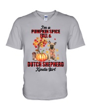 Pumpkin Girl - BLOND Dutch Shepherd V-Neck T-Shirt tile